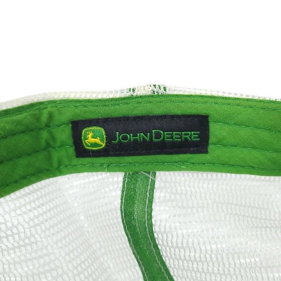 John Deere Patch Logo Mesh Strapback Cap Trucker Farmer Baseball Hat - Picture 12 of 12